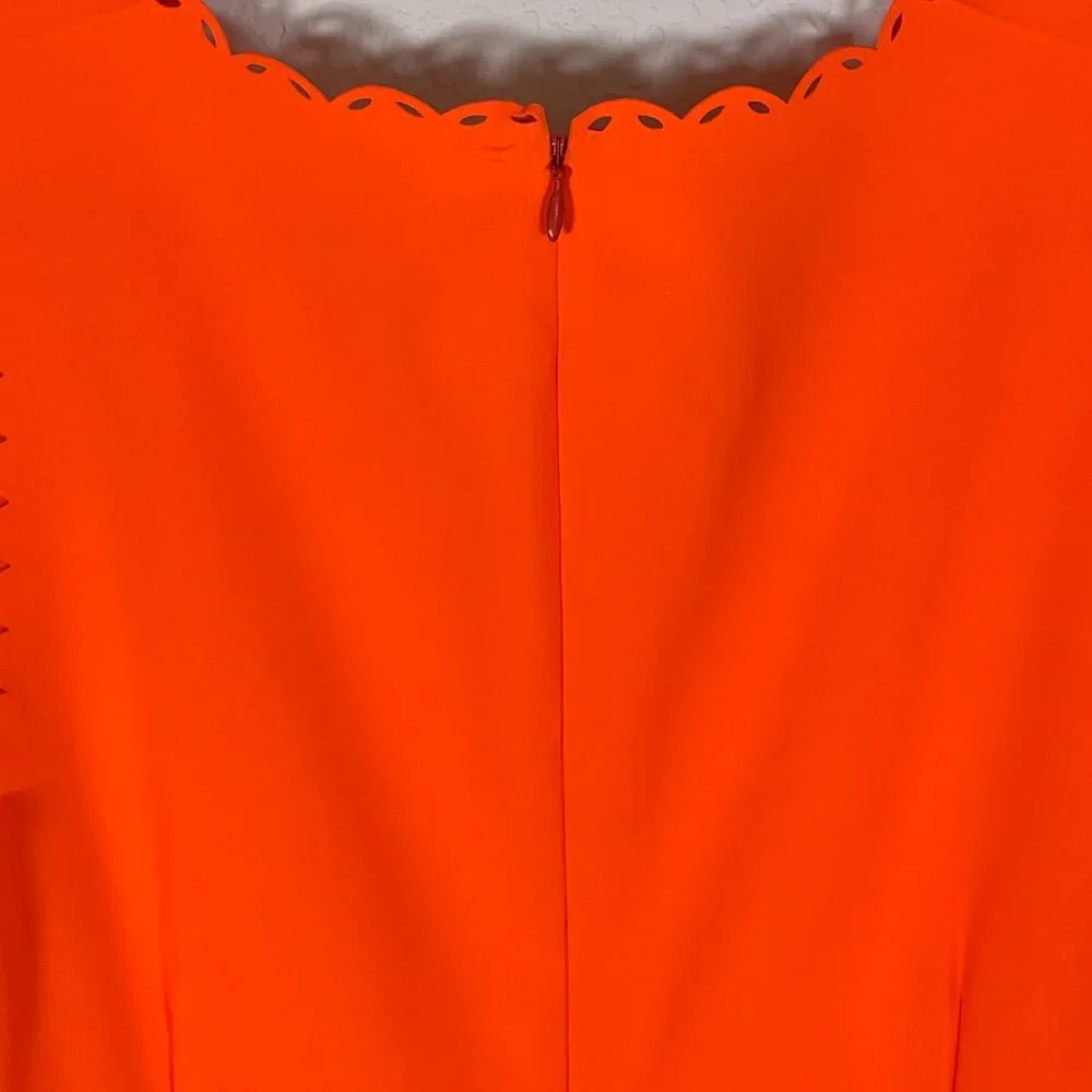 J. Crew Laser Cut Neon Orange Dress - Picture 14 of 14